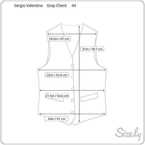 Sergio Valentino Mens Gray Wool Checkered Single Breasted Blazer Vest Set 44L - Picture 7 of 14